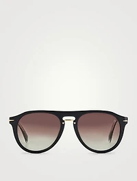Aviator Sunglasses With Clip-On Lenses