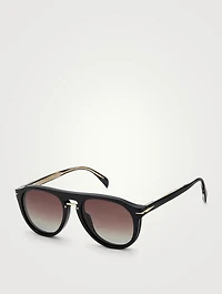 Aviator Sunglasses With Clip-On Lenses