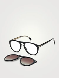 Aviator Sunglasses With Clip-On Lenses