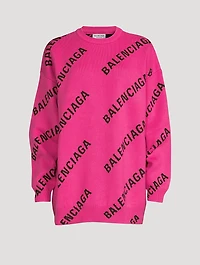Cotton And Wool Sweater Logo Print