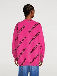 Cotton And Wool Sweater Logo Print