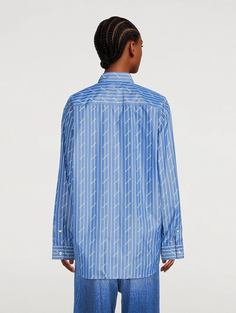 Logo Poplin Shirt Pinstripe Print