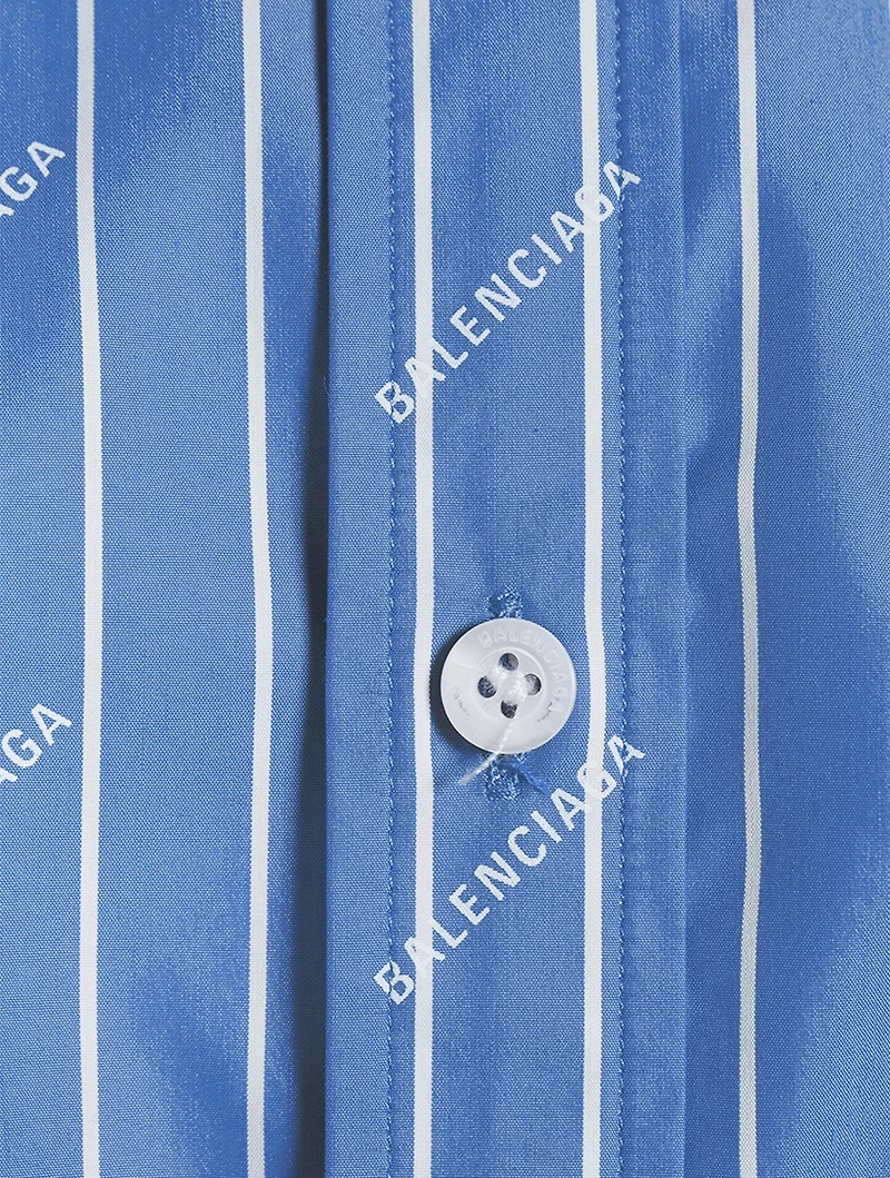 Logo Poplin Shirt Pinstripe Print