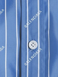 Logo Poplin Shirt Pinstripe Print