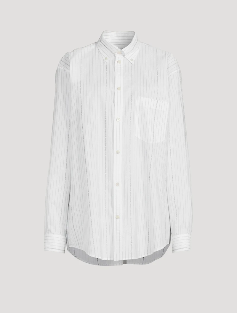 Logo Pinstripe Cotton Shirt
