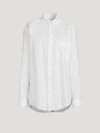 Logo Pinstripe Cotton Shirt