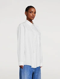 Logo Pinstripe Cotton Shirt