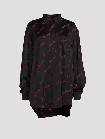 Oversized Shirt Logo Print