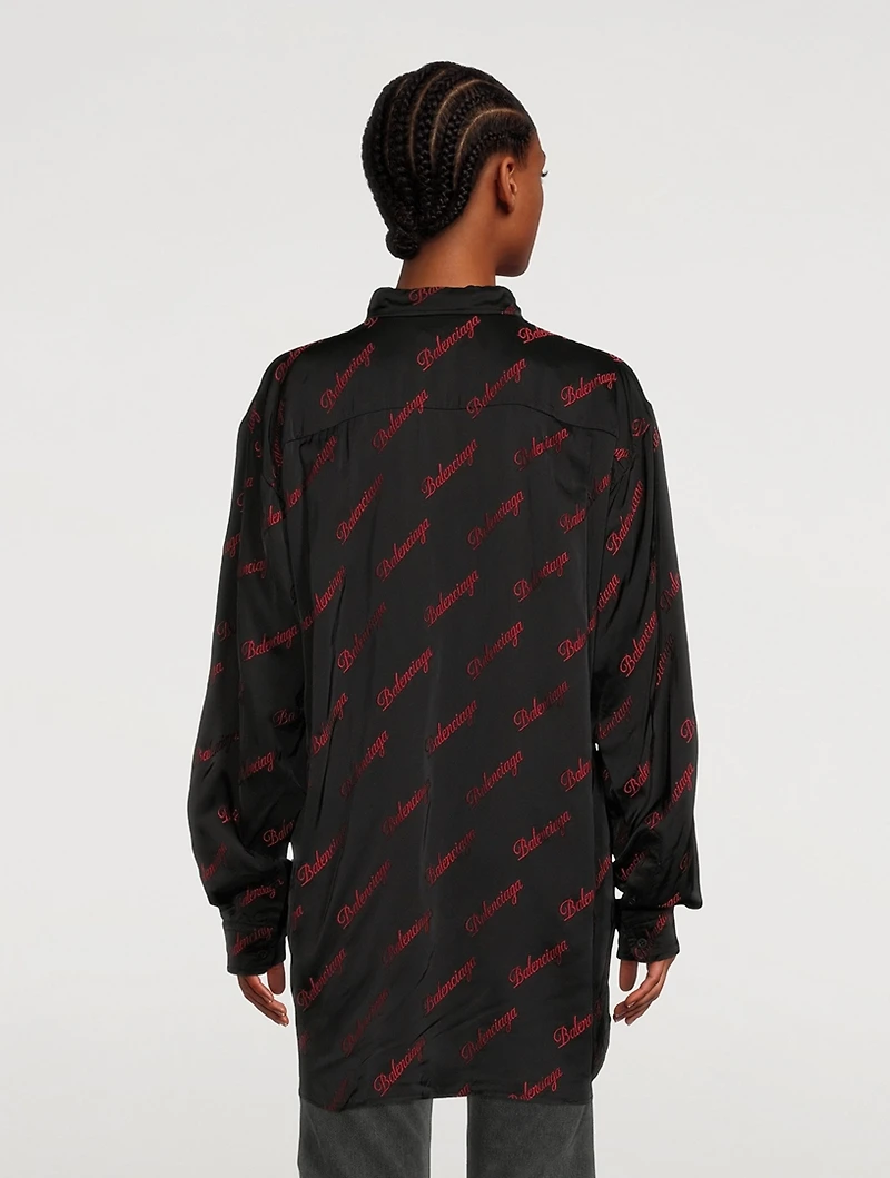 Oversized Shirt Logo Print