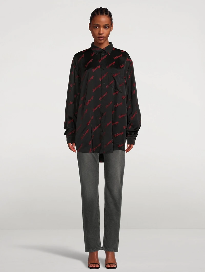 Oversized Shirt Logo Print