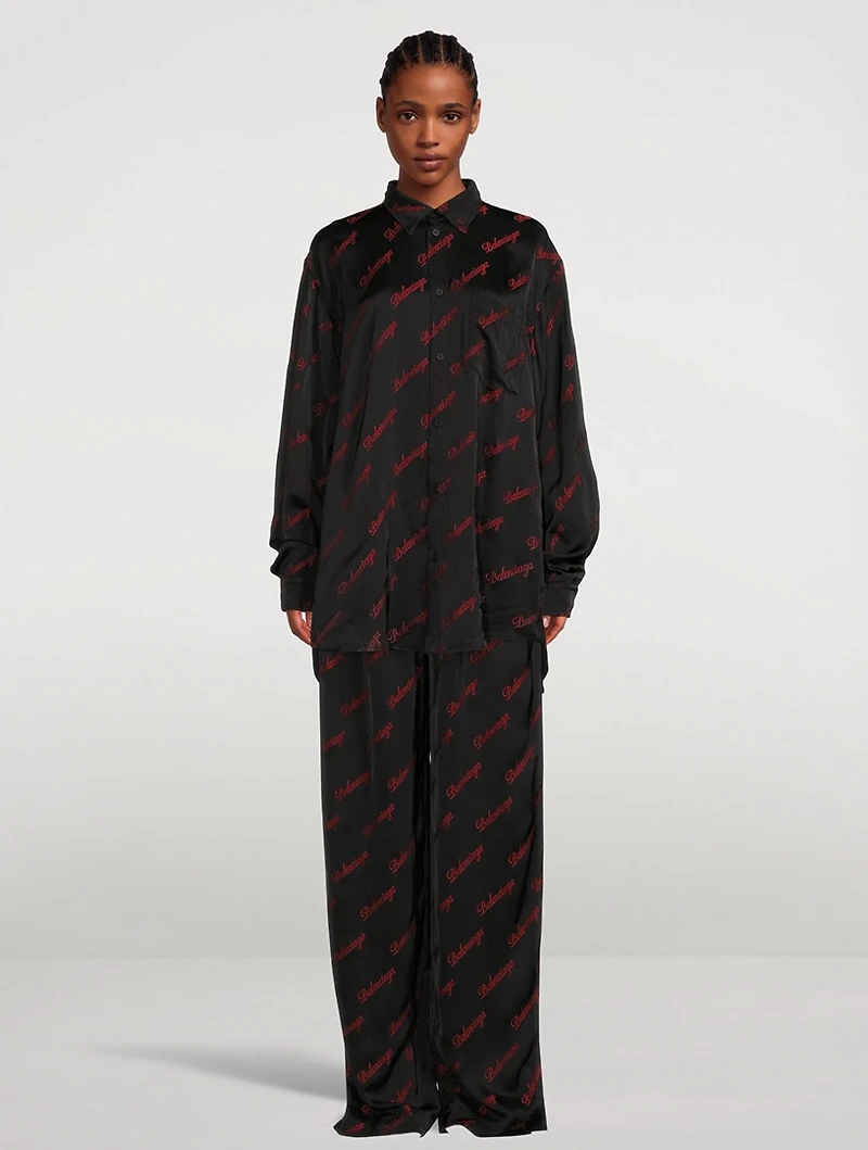 Embroidered Logo Pajama Pants