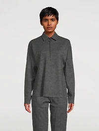 Wool Jersey Zip Blouse