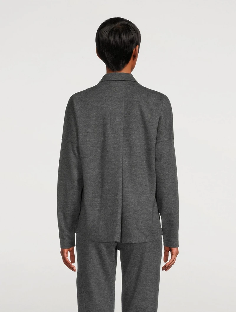Wool Jersey Zip Blouse