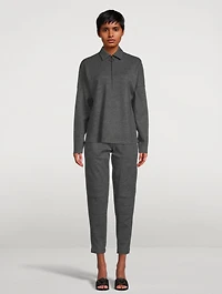 Wool Jersey Zip Blouse