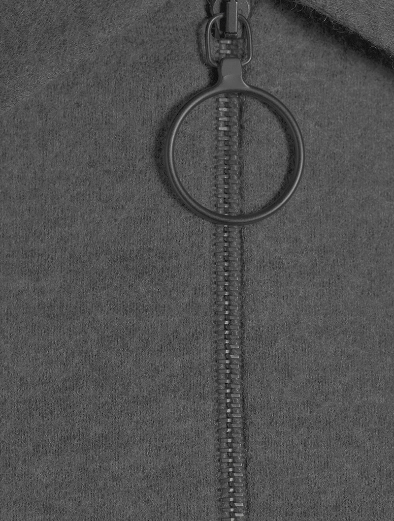 Wool Jersey Zip Blouse