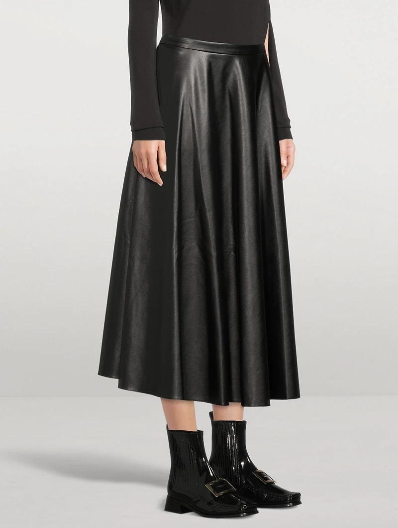Vegan Leather Midi Skirt