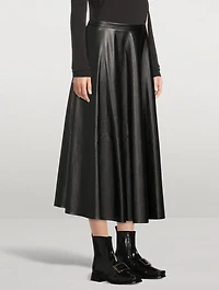Vegan Leather Midi Skirt
