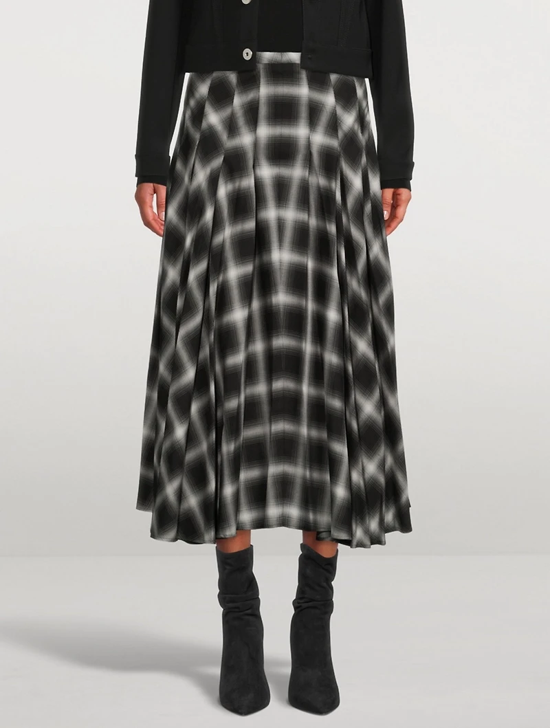 Midi Skirt Checkerboard Print
