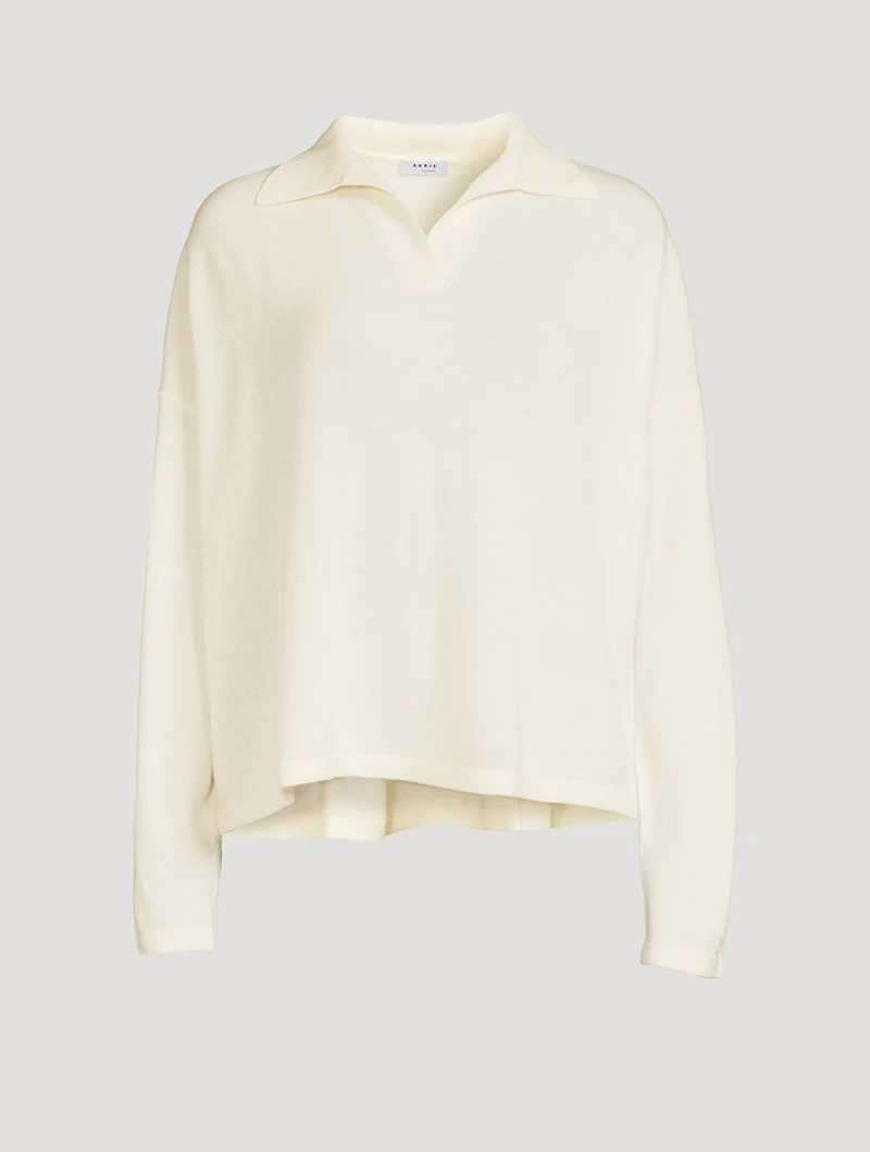 Virgin Wool And Cashmere Polo Sweater