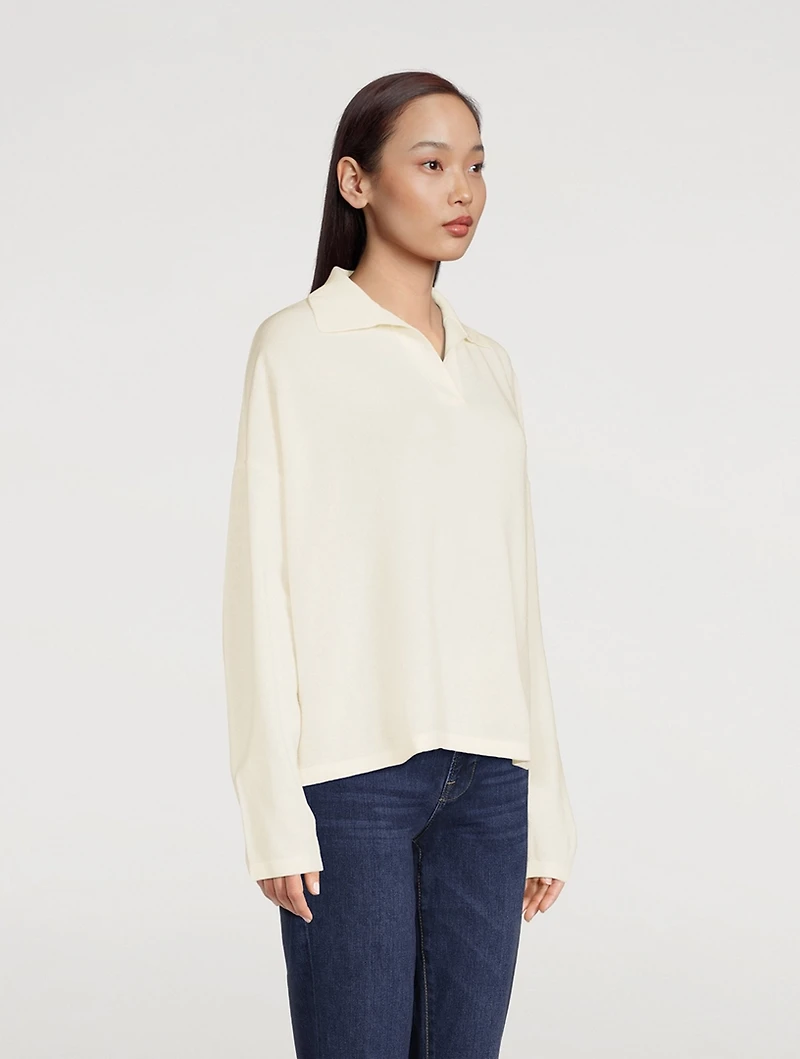 Virgin Wool And Cashmere Polo Sweater