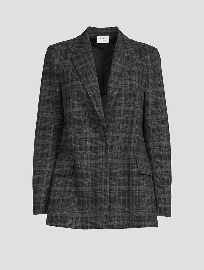 Tartan Boyfriend Blazer Check Print