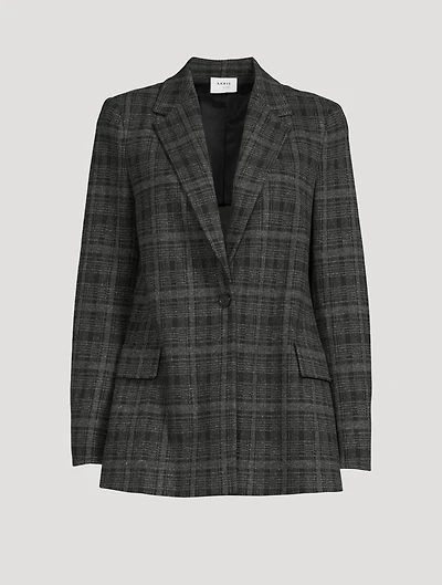 Tartan Boyfriend Blazer Check Print