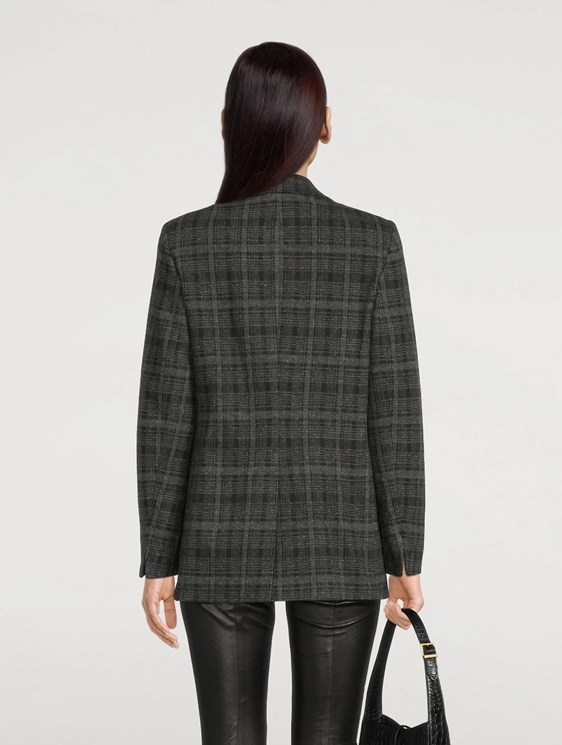 Tartan Boyfriend Blazer Check Print