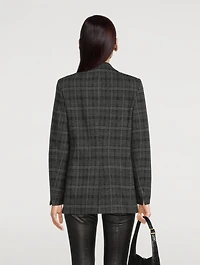 Tartan Boyfriend Blazer Check Print