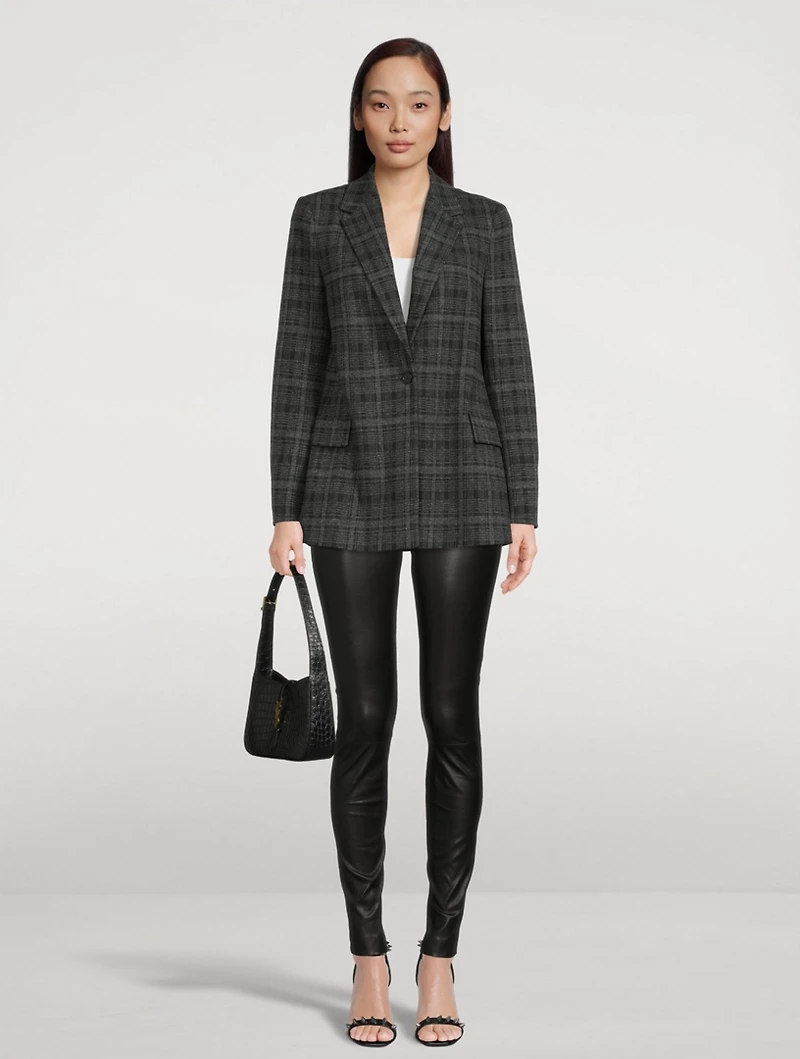 Tartan Boyfriend Blazer Check Print