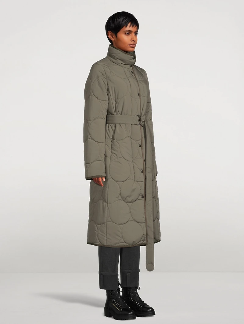 Quilted Coat With Belt