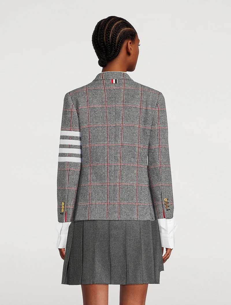 Windowpane Jacquard Wool Blazer