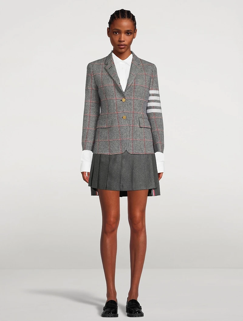 Windowpane Jacquard Wool Blazer