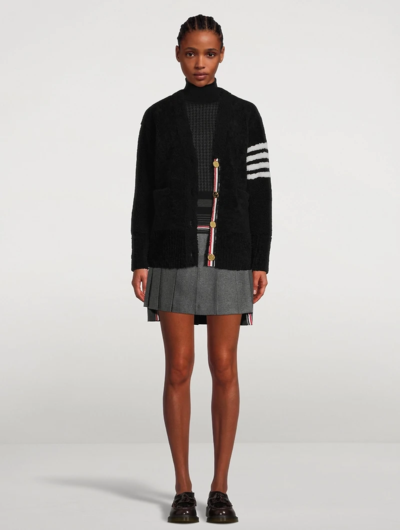 Micro Houndstooth Jacquard Merino Wool Turtleneck Sweater