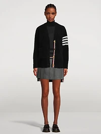 Micro Houndstooth Jacquard Merino Wool Turtleneck Sweater