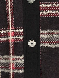 Hairline Madras Check Jacquard Oversized Cardigan