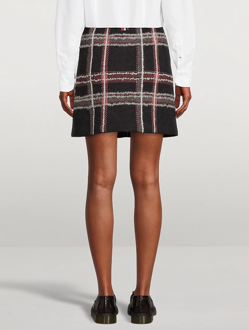 Hairline Madras Check Jacquard Mini Skirt