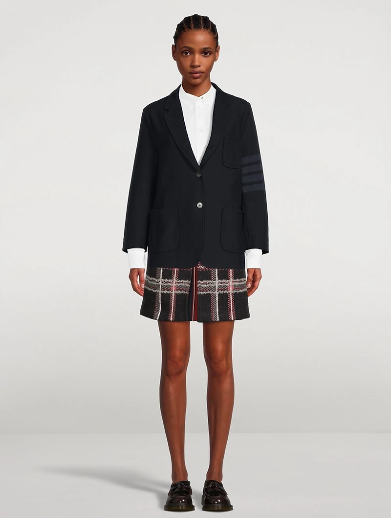 Hairline Madras Check Jacquard Mini Skirt