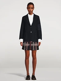 Hairline Madras Check Jacquard Mini Skirt
