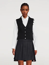 Cable-Knit Merino Wool Vest