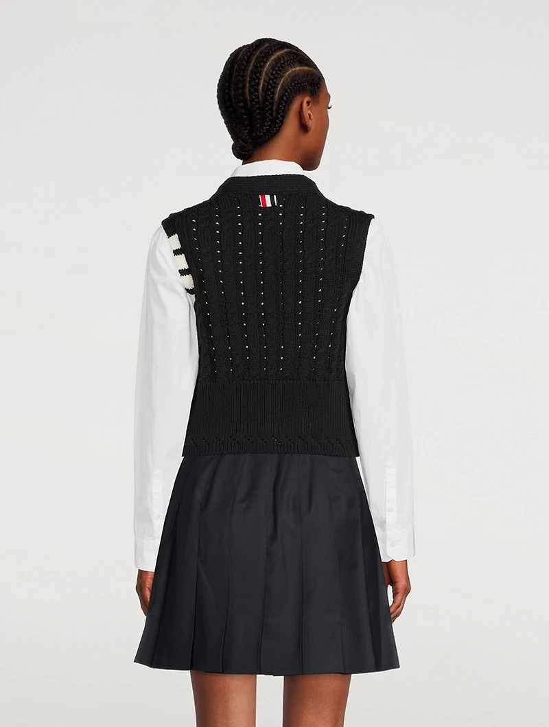 Cable-Knit Merino Wool Vest