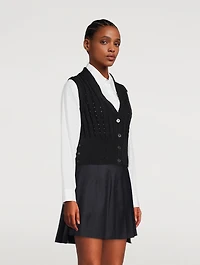 Cable-Knit Merino Wool Vest