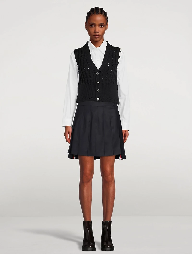 Cable-Knit Merino Wool Vest