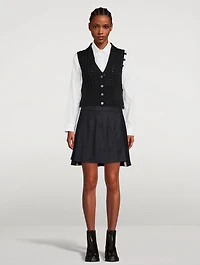 Cable-Knit Merino Wool Vest
