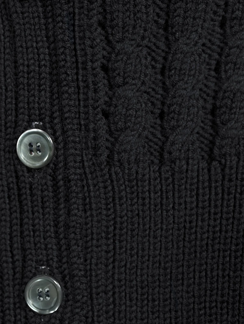 Cable-Knit Merino Wool Vest
