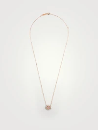18K Rose Gold Evil Eye Necklace With Pink Sapphire And Diamonds