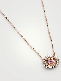 18K Rose Gold Evil Eye Necklace With Pink Sapphire And Diamonds