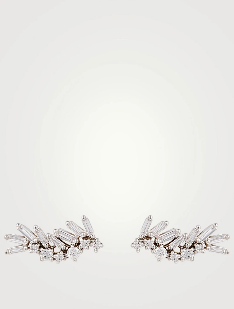 Fireworks 18K White Gold Earrings With Diamonds