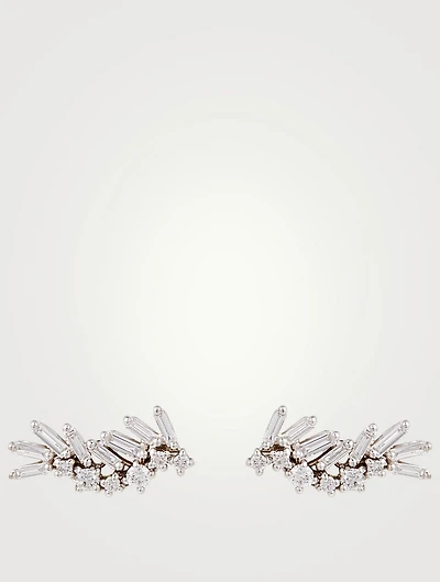 Fireworks 18K White Gold Earrings With Diamonds
