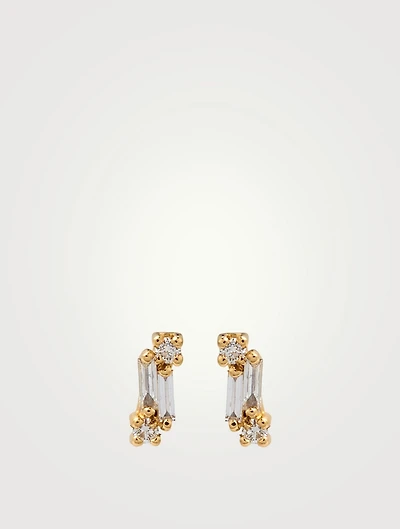 Fireworks 18K Gold Cali Classic Stud Earrings With Diamonds
