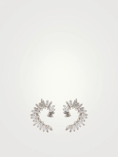 Fireworks 18K Gold Spiral Earrings With Diamonds
